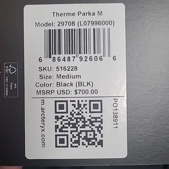 Arc'teryx Therme Parka Men's - Black - Season Pre-2025 - Picture 12 of 12